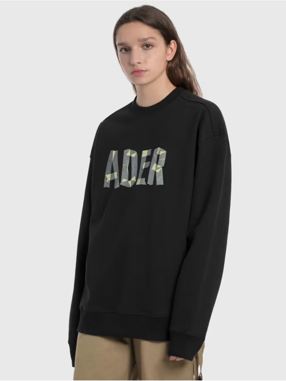 NWT ADER ERROR Black Masking Logo Sweatshirt Size 1 - Picture 2 of 6